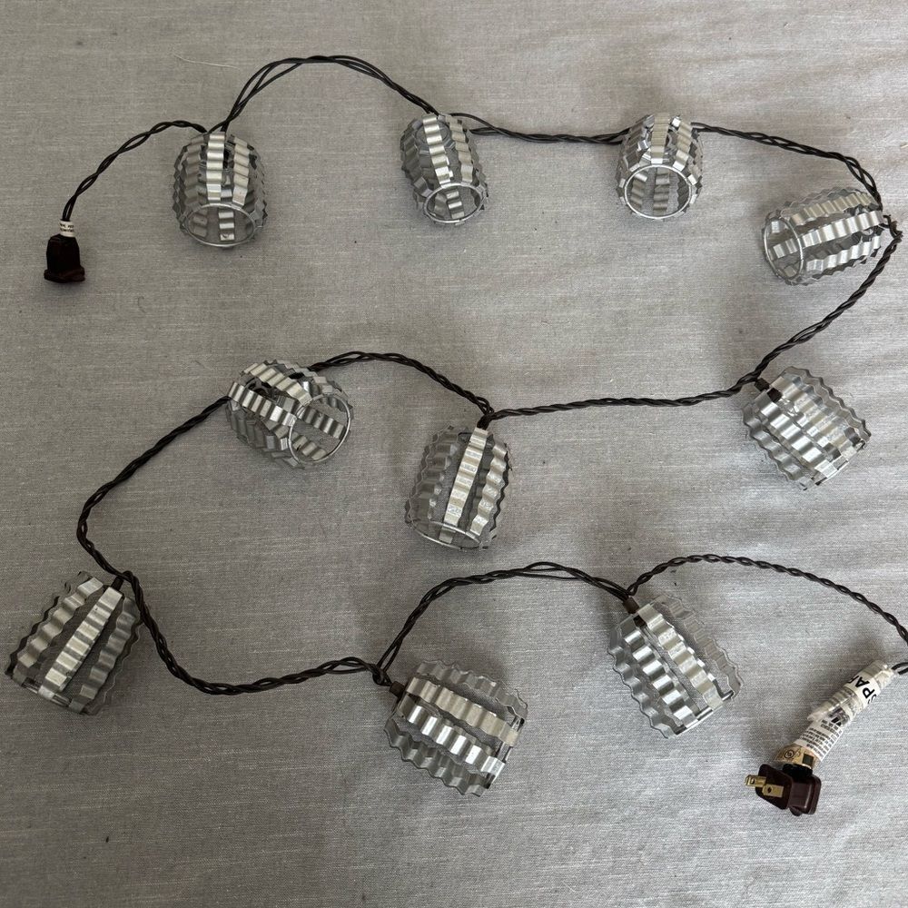 Farmhouse Galvanized Tin Metal String Lights